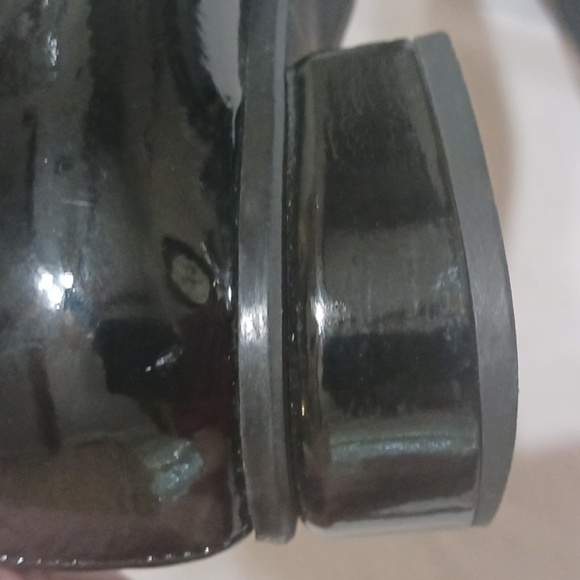 Aquatalia Black Suede and Patent Leather Boots Ankle Booties Size 7.5 - Picture 12 of 13